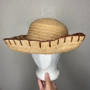 Liz Claiborne Straw & Wicker Bow Sun Hat
